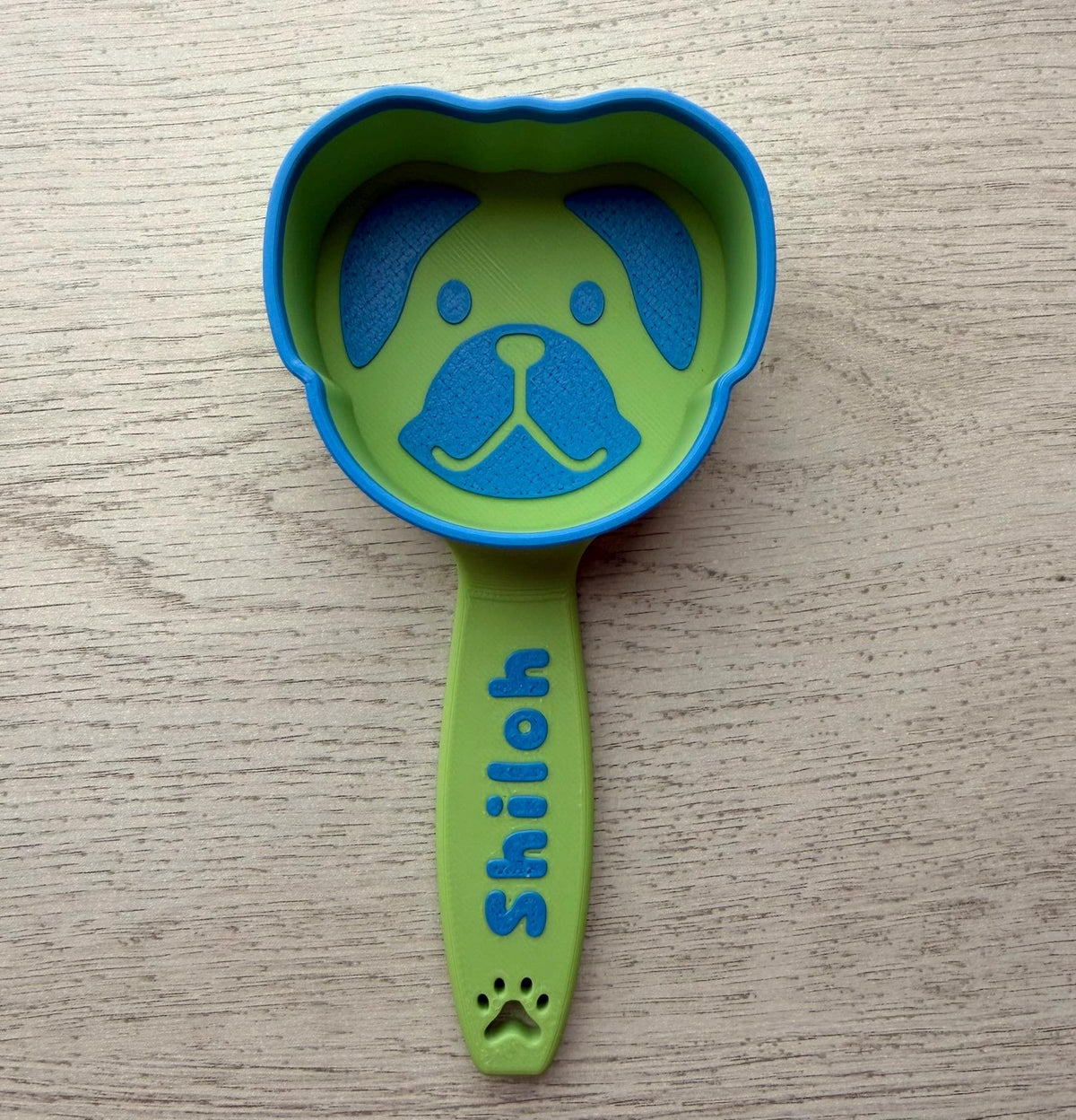 Personalized Dog Food Scoop - Dog Face Design - 3D Printed Kibble Measuring Cup - 12 Sizes - The Pixie Print Shop