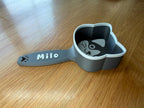 3D printed cat food scoop with a custom pet name