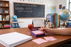 Personalized Sticky Note Holder with Custom Name - 3D Printed Post It Organizer with Stencils - The Pixie Print Shop