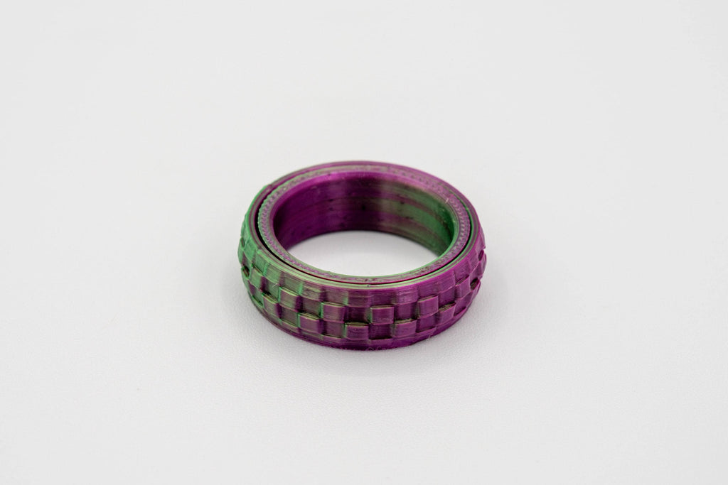 Fidget Ring - 3D Printed Spinner Ring - 16 Textures - 23 Colors - US Sizes 4 to 15 - The Pixie Print Shop