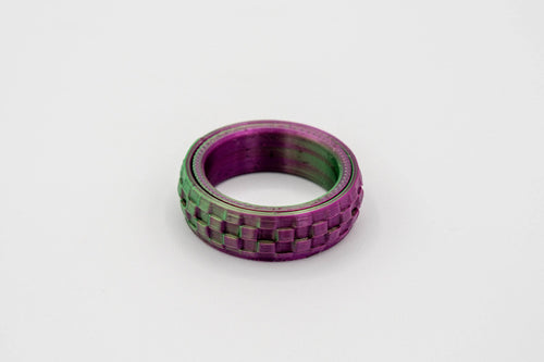 Fidget Ring - 3D Printed Spinner Ring - 16 Textures - 23 Colors - US Sizes 4 to 15 - The Pixie Print Shop