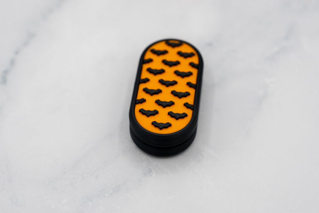 Halloween Fidget Slider, Orange Bat Magnetic Fidget Toy, Clicky or Silent, 3D Printed Spooky Desk Toy, Boo Basket Filler