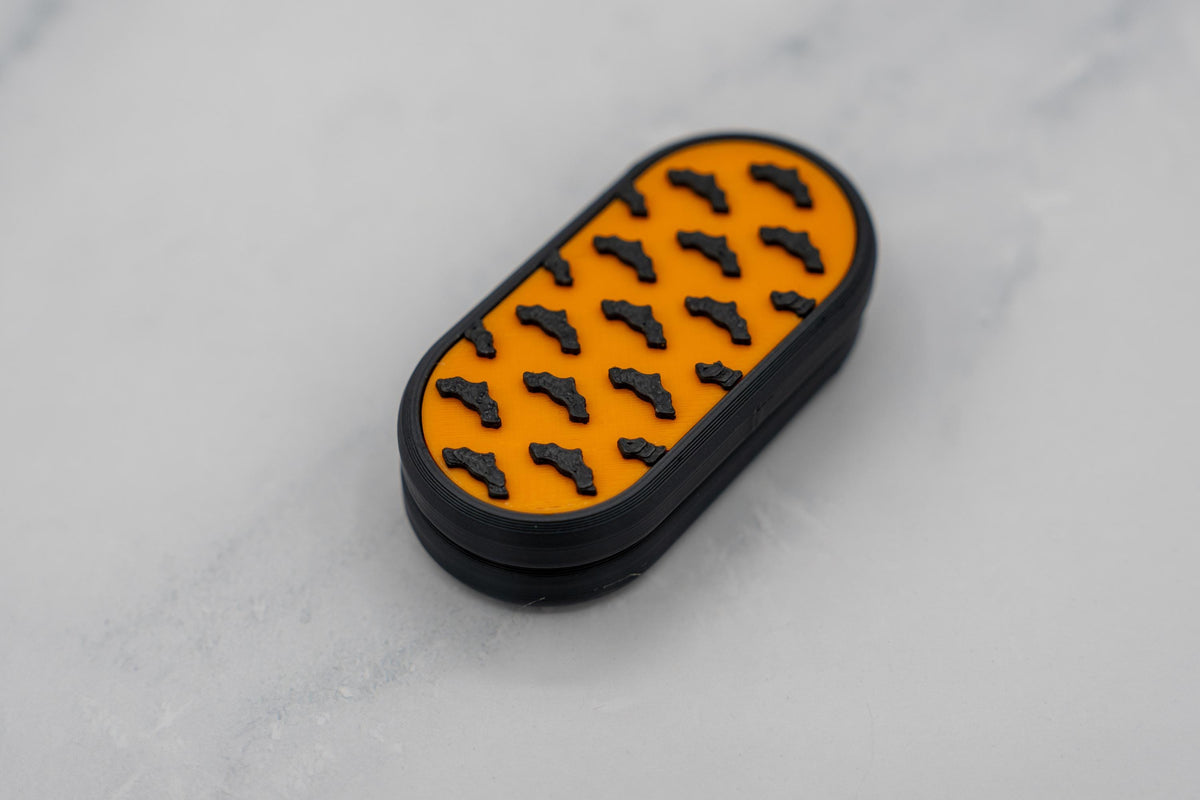 Halloween Fidget Slider, Orange Bat Magnetic Fidget Toy, Clicky or Silent, 3D Printed Spooky Desk Toy, Boo Basket Filler