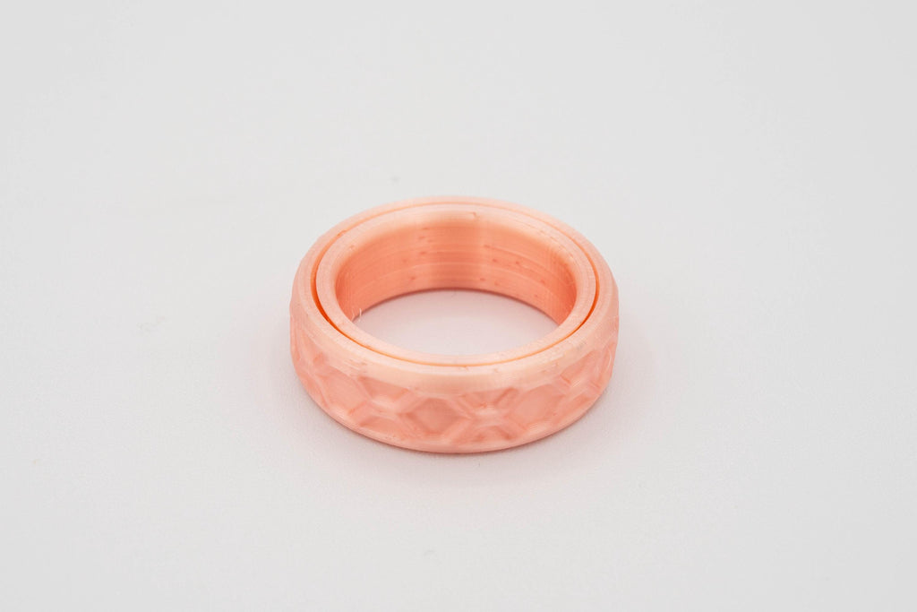 Fidget Ring - 3D Printed Spinner Ring - 16 Textures - 23 Colors - US Sizes 4 to 15 - The Pixie Print Shop