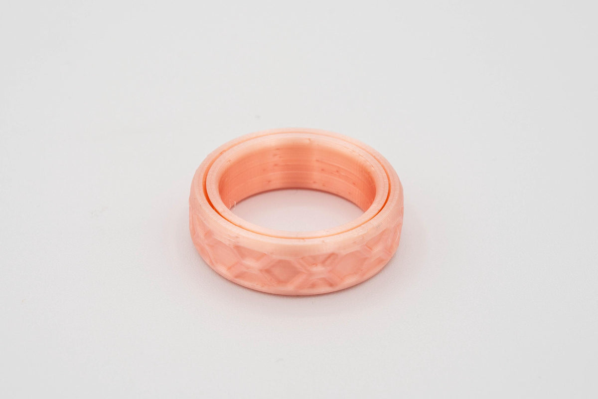 Fidget Ring - 3D Printed Spinner Ring - 16 Textures - 23 Colors - US Sizes 4 to 15 - The Pixie Print Shop