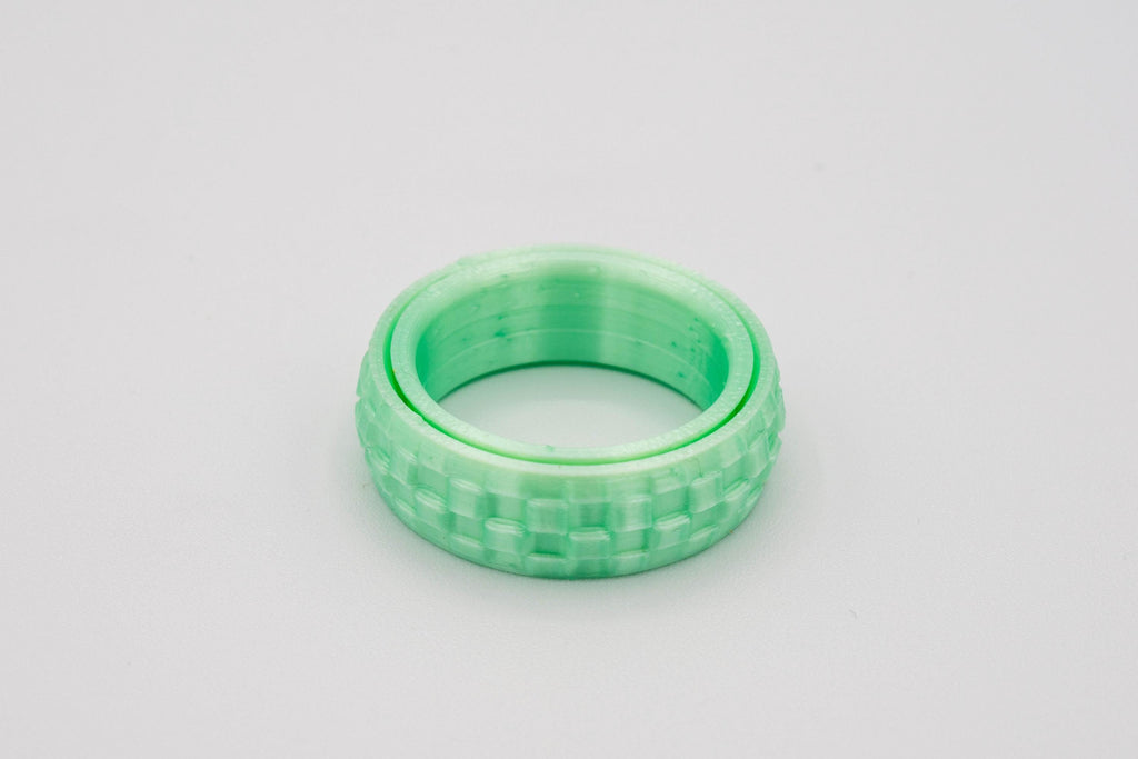Fidget Ring - 3D Printed Spinner Ring - 16 Textures - 23 Colors - US Sizes 4 to 15 - The Pixie Print Shop