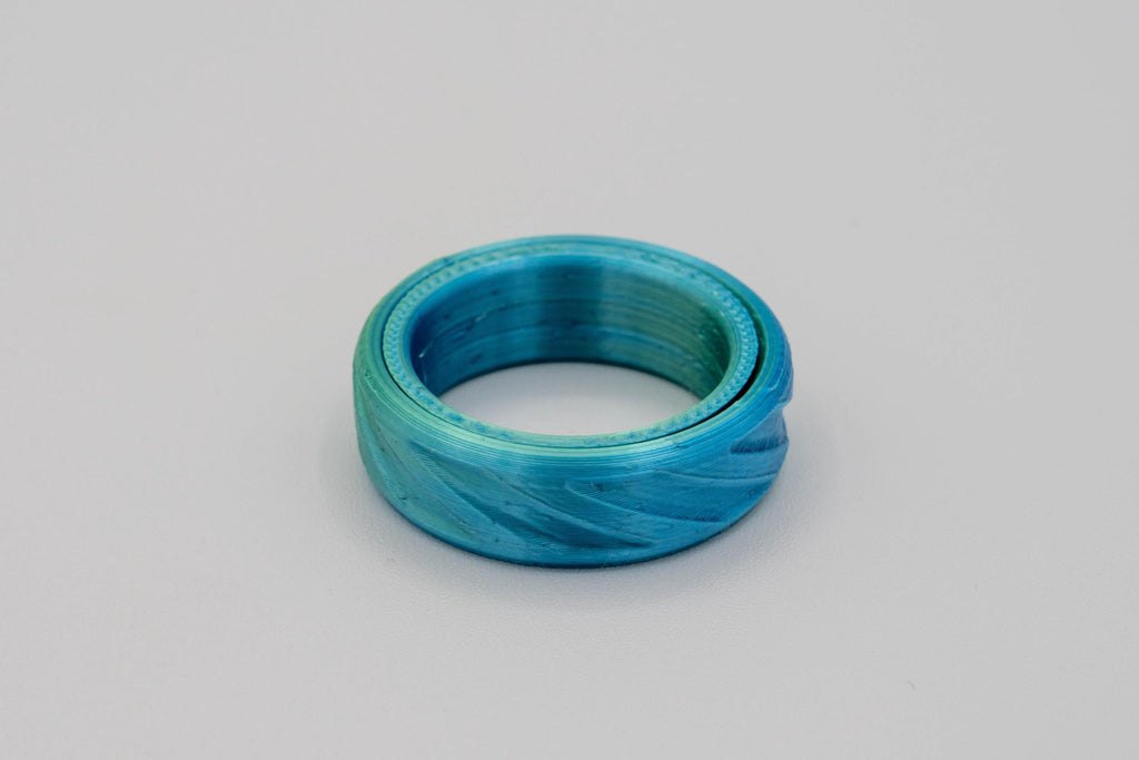 Fidget Ring - 3D Printed Spinner Ring - 16 Textures - 23 Colors - US Sizes 4 to 15 - The Pixie Print Shop