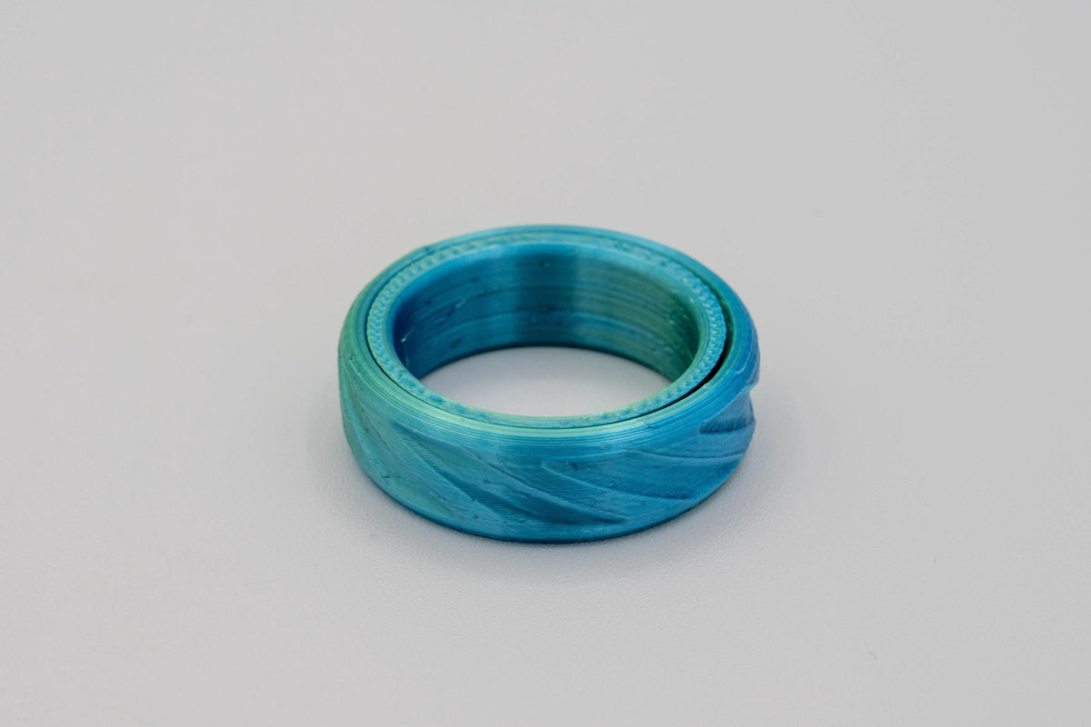 Fidget Ring - 3D Printed Spinner Ring - 16 Textures - 23 Colors - US Sizes 4 to 15 - The Pixie Print Shop
