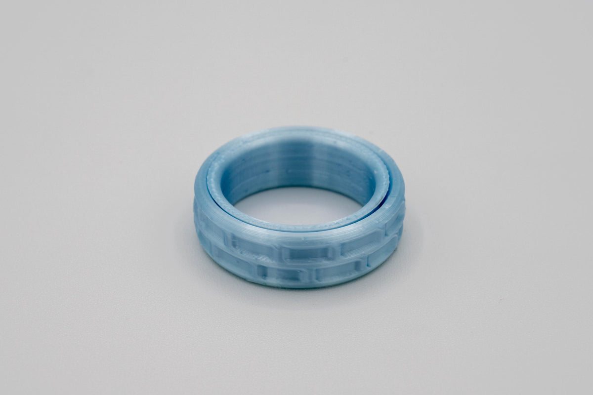 Fidget Ring - 3D Printed Spinner Ring - 16 Textures - 23 Colors - US Sizes 4 to 15 - The Pixie Print Shop