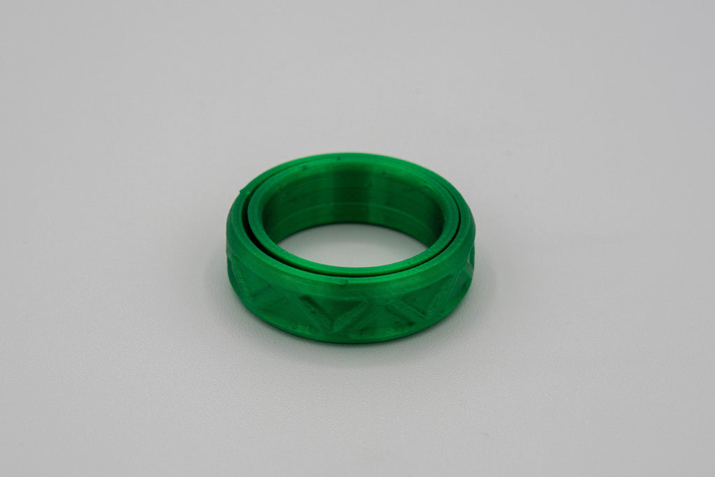 Fidget Ring - 3D Printed Spinner Ring - 16 Textures - 23 Colors - US Sizes 4 to 15 - The Pixie Print Shop