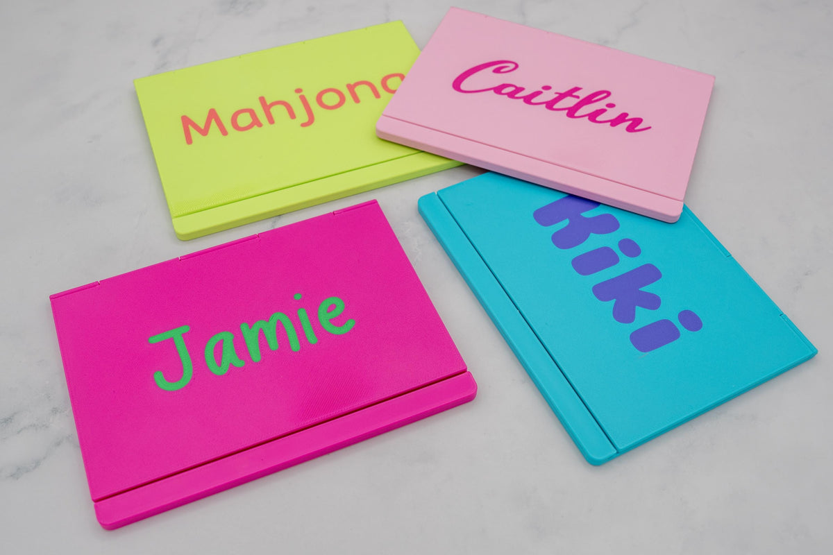 Personalized Mahjong Card Holder, Under Mat Hinged Stand, 3D Printed 45 Degree NMJL Card Rack, Custom Name
