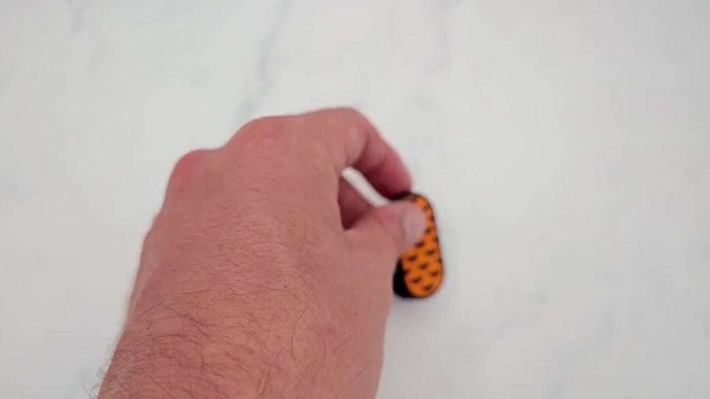 Video: Halloween Fidget Slider - Orange Bat Magnetic Fidget Toy - Clicky or Silent - 3D Printed Spooky Desk Toy - Boo Basket Filler - The Pixie Print Shop