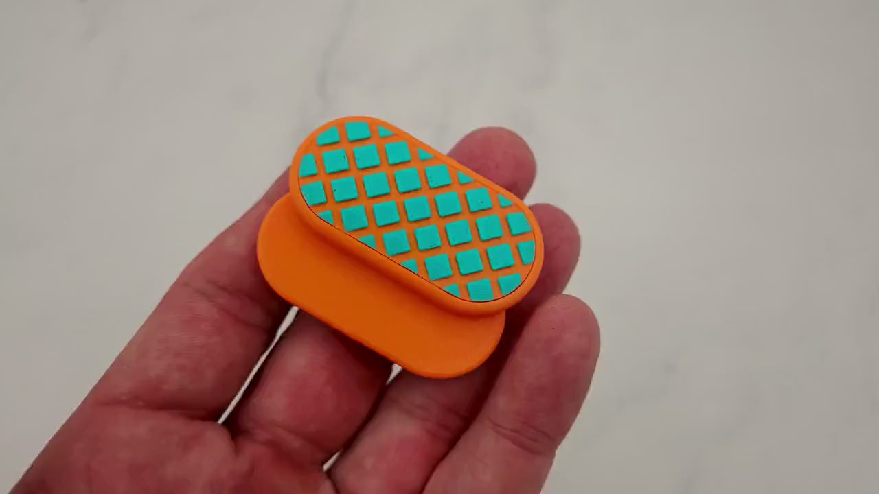Video: Pill Shaped Fidget Slider - Magnetic Clicky or Silent Fidget Toy - 3D Printed - 8 Textures - 27 Colors - The Pixie Print Shop
